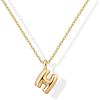 imagePAVOI 14K Gold Plated Dainty Chunky Bubble Initial Letter Pendant Necklace for Women  Alphabet Letter NecklaceYellow Gold