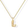 imagePAVOI 14K Gold Plated Dainty Chunky Bubble Initial Letter Pendant Necklace for Women  Alphabet Letter NecklaceYellow Gold