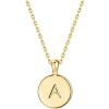 imagePAVOI 14K Gold Plated Initial Letter Pendant Necklace for Women  Gold Alphabetical Initial Necklace A