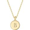 imagePAVOI 14K Gold Plated Initial Letter Pendant Necklace for Women  Gold Alphabetical Initial Necklace B