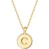 imagePAVOI 14K Gold Plated Initial Letter Pendant Necklace for Women  Gold Alphabetical Initial Necklace C