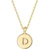 imagePAVOI 14K Gold Plated Initial Letter Pendant Necklace for Women  Gold Alphabetical Initial Necklace D