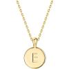 imagePAVOI 14K Gold Plated Initial Letter Pendant Necklace for Women  Gold Alphabetical Initial Necklace E
