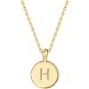 imagePAVOI 14K Gold Plated Initial Letter Pendant Necklace for Women  Gold Alphabetical Initial Necklace H