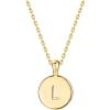 imagePAVOI 14K Gold Plated Initial Letter Pendant Necklace for Women  Gold Alphabetical Initial Necklace L