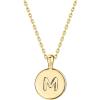 imagePAVOI 14K Gold Plated Initial Letter Pendant Necklace for Women  Gold Alphabetical Initial Necklace M
