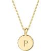 imagePAVOI 14K Gold Plated Initial Letter Pendant Necklace for Women  Gold Alphabetical Initial Necklace P