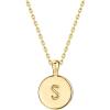 imagePAVOI 14K Gold Plated Initial Letter Pendant Necklace for Women  Gold Alphabetical Initial Necklace S