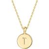 imagePAVOI 14K Gold Plated Initial Letter Pendant Necklace for Women  Gold Alphabetical Initial Necklace T