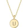 imagePAVOI 14K Gold Plated Initial Letter Pendant Necklace for Women  Gold Alphabetical Initial Necklace U