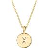 imagePAVOI 14K Gold Plated Initial Letter Pendant Necklace for Women  Gold Alphabetical Initial Necklace X