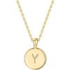 imagePAVOI 14K Gold Plated Initial Letter Pendant Necklace for Women  Gold Alphabetical Initial Necklace Y