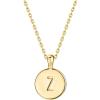 imagePAVOI 14K Gold Plated Initial Letter Pendant Necklace for Women  Gold Alphabetical Initial Necklace Z