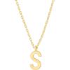 imagePAVOI 14K Gold Plated Initial Necklace  Letter Necklaces for Women S