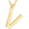 imagePAVOI 14K Gold Plated Initial Necklace  Letter Necklaces for Women V