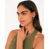 imagePAVOI 14K Gold Plated S925 Sterling Silver Post Lightweight Drop Dangle Huggie Hoop Earrings for Women  Star Lock Pearl Cross Lightening Coin  Dainty EarringsYellow Gold