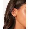 imagePAVOI 14K Gold Plated S925 Sterling Silver Post Lightweight Drop Dangle Huggie Hoop Earrings for Women  Star Lock Pearl Cross Lightening Coin  Dainty EarringsWhite Gold