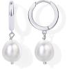 imagePAVOI 14K Gold Plated S925 Sterling Silver Post Lightweight Drop Dangle Huggie Hoop Earrings for Women  Star Lock Pearl Cross Lightening Coin  Dainty EarringsWhite Gold