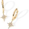 imagePAVOI 14K Gold Plated S925 Sterling Silver Post Lightweight Drop Dangle Huggie Hoop Earrings for Women  Star Lock Pearl Cross Lightening Coin  Dainty EarringsYellow Gold