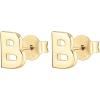 imagePAVOI 14K Gold Plated Sterling Silver Alphabet Letter Earrings  Personalized Initial Earrings B