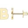 imagePAVOI 14K Gold Plated Sterling Silver Alphabet Letter Earrings  Personalized Initial Earrings B
