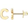 imagePAVOI 14K Gold Plated Sterling Silver Alphabet Letter Earrings  Personalized Initial Earrings C