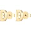 imagePAVOI 14K Gold Plated Sterling Silver Alphabet Letter Earrings  Personalized Initial Earrings D