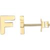 imagePAVOI 14K Gold Plated Sterling Silver Alphabet Letter Earrings  Personalized Initial Earrings F