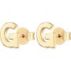 imagePAVOI 14K Gold Plated Sterling Silver Alphabet Letter Earrings  Personalized Initial Earrings G