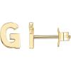 imagePAVOI 14K Gold Plated Sterling Silver Alphabet Letter Earrings  Personalized Initial Earrings G