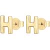 imagePAVOI 14K Gold Plated Sterling Silver Alphabet Letter Earrings  Personalized Initial Earrings H