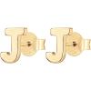 imagePAVOI 14K Gold Plated Sterling Silver Alphabet Letter Earrings  Personalized Initial Earrings J