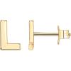 imagePAVOI 14K Gold Plated Sterling Silver Alphabet Letter Earrings  Personalized Initial Earrings L