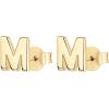 imagePAVOI 14K Gold Plated Sterling Silver Alphabet Letter Earrings  Personalized Initial Earrings M