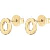 imagePAVOI 14K Gold Plated Sterling Silver Alphabet Letter Earrings  Personalized Initial Earrings O