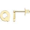 imagePAVOI 14K Gold Plated Sterling Silver Alphabet Letter Earrings  Personalized Initial Earrings Q