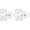imagePAVOI 14K Gold Plated Sterling Silver Alphabet Letter Earrings  Personalized Initial Earrings R