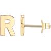 imagePAVOI 14K Gold Plated Sterling Silver Alphabet Letter Earrings  Personalized Initial Earrings R