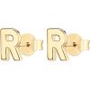 imagePAVOI 14K Gold Plated Sterling Silver Alphabet Letter Earrings  Personalized Initial Earrings R
