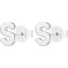 imagePAVOI 14K Gold Plated Sterling Silver Alphabet Letter Earrings  Personalized Initial Earrings S