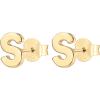 imagePAVOI 14K Gold Plated Sterling Silver Alphabet Letter Earrings  Personalized Initial Earrings S