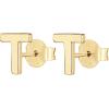 imagePAVOI 14K Gold Plated Sterling Silver Alphabet Letter Earrings  Personalized Initial Earrings T