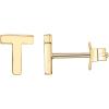 imagePAVOI 14K Gold Plated Sterling Silver Alphabet Letter Earrings  Personalized Initial Earrings T