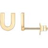 imagePAVOI 14K Gold Plated Sterling Silver Alphabet Letter Earrings  Personalized Initial Earrings U
