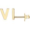 imagePAVOI 14K Gold Plated Sterling Silver Alphabet Letter Earrings  Personalized Initial Earrings V