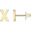 imagePAVOI 14K Gold Plated Sterling Silver Alphabet Letter Earrings  Personalized Initial Earrings X