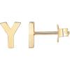 imagePAVOI 14K Gold Plated Sterling Silver Alphabet Letter Earrings  Personalized Initial Earrings Y