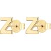 imagePAVOI 14K Gold Plated Sterling Silver Alphabet Letter Earrings  Personalized Initial Earrings Z