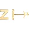 imagePAVOI 14K Gold Plated Sterling Silver Alphabet Letter Earrings  Personalized Initial Earrings Z