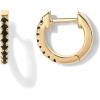 imagePAVOI 14K Gold Plated Sterling Silver Post Huggies  Cubic Zirconia Huggie Earrings for Women  Green Garnet Spinel Blue Black Multicolored StonesBlack CZ